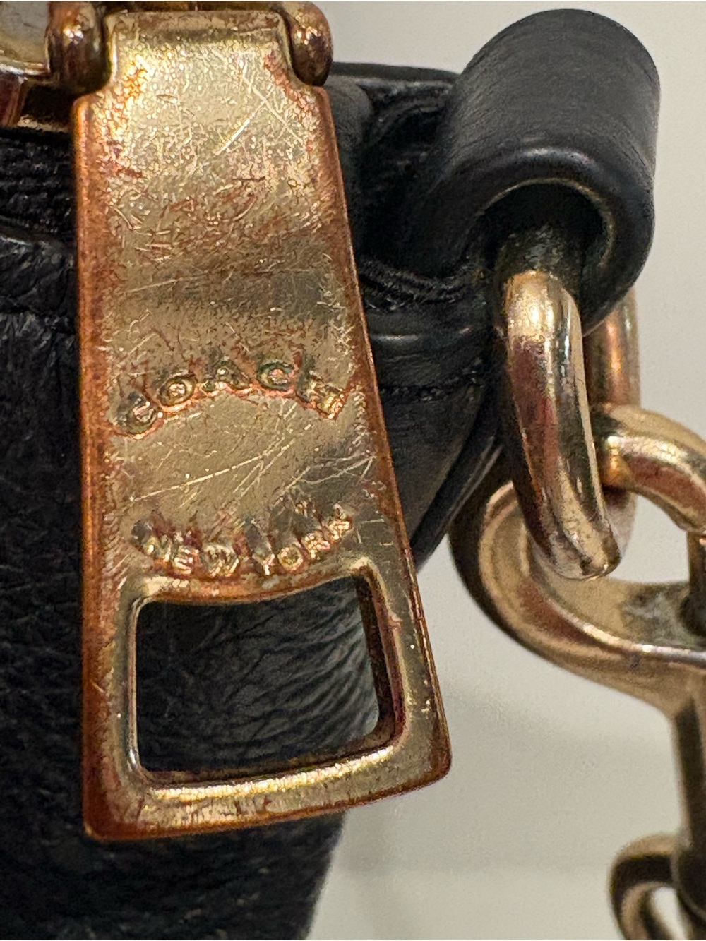 Coach Black Leather Satchel Bag with Gold Hardware - Picture 6 of 10